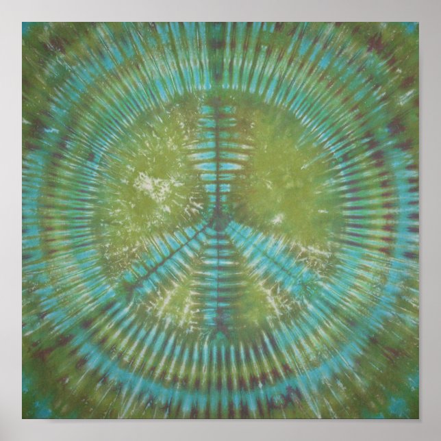 Blue Green Peace Sign Tie Dye (Front)
