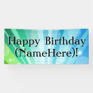 Blue/Green Personalized Birthday Party Banner
