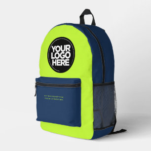 Blue Green Personalized Corporate Logo and Text Printed Backpack