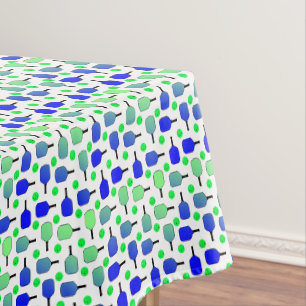 Blue & Green Pickleball Paddles Green Pickleballs Tablecloth