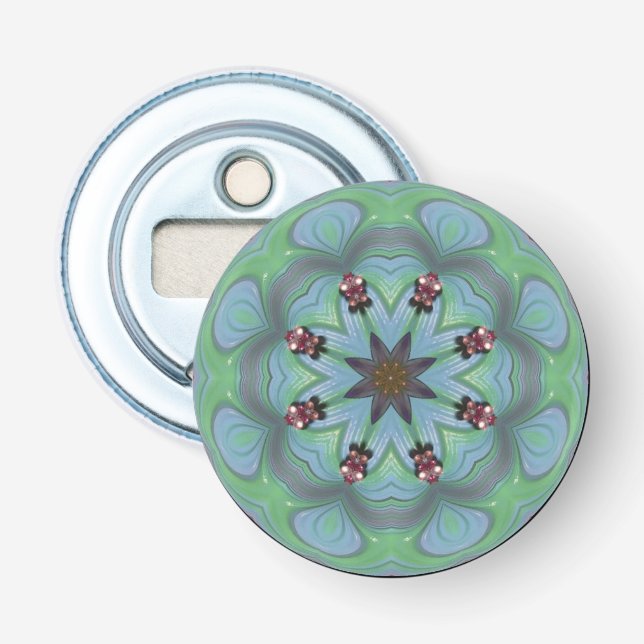 Blue Green Pink 3D Pattern ~ Bottle Opener (Front)