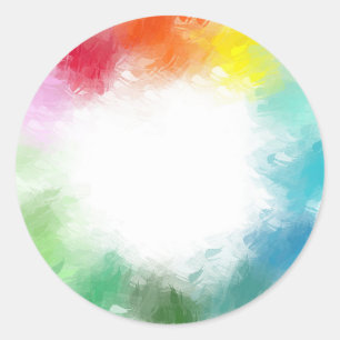 Blue Green Pink Red Yellow Orange Modern Beautiful Classic Round Sticker
