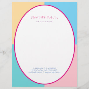 Blue Green Pink Yellow Modern Colourful Template Letterhead