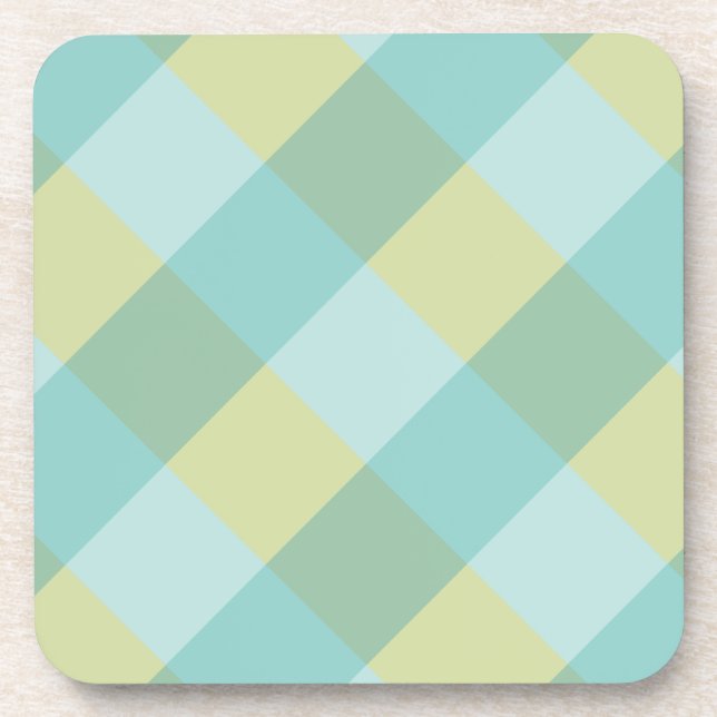 blue green plaid coaster (Front)