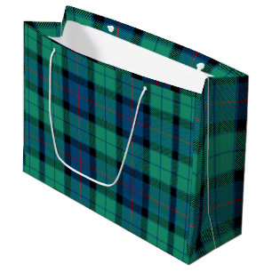 Blue Green Plaid Large Gift Bag
