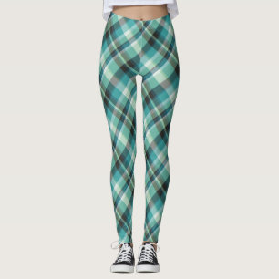 Blue Green Plaid Leggings