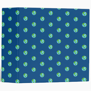 Blue Green Planet Dots Earth Day Ecology Binder