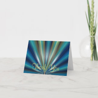 Blue-Green Pleated Design Thank You Card
