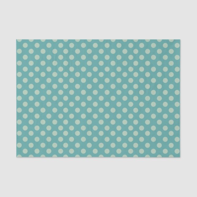 Blue Green Polka Dot Pattern Tissue Paper (Front)