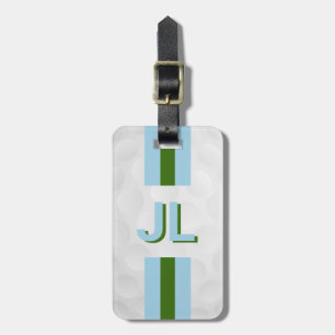 Blue Green Preppy Personalized Golf Bag Tag