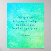 Blue Green Proverbs 22:6 Train Up A Child 