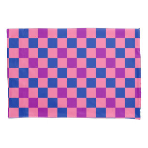 Blue Green Purple Checkered Pattern Design  Pillowcase