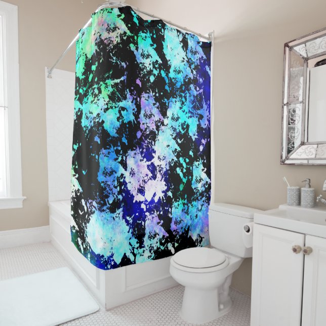 Blue Green Purple Paint Splash Abstract (In Situ)