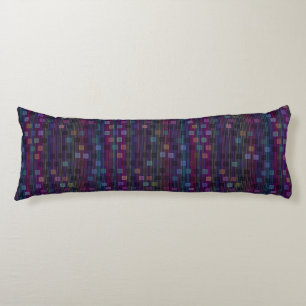 Blue, green, purple, pink squares with stripes body pillow