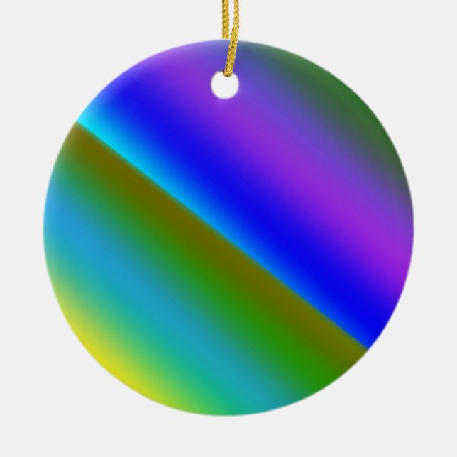 Blue green rainbow abstract texture pattern art  t ceramic ornament (Front)