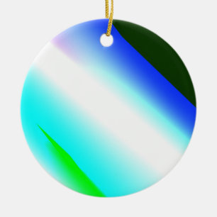 Blue green rainbow abstract texture pattern art  t ceramic ornament