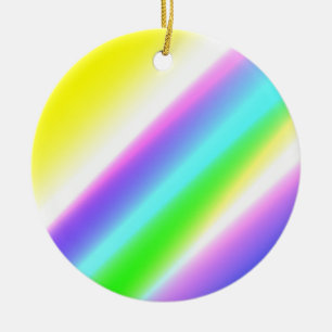 Blue green rainbow abstract texture pattern art  t ceramic ornament