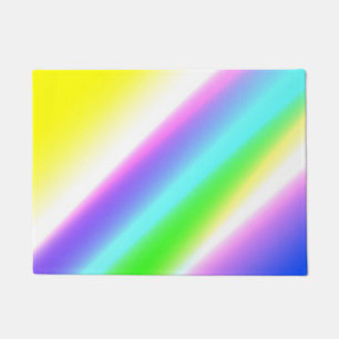Blue green rainbow abstract texture pattern art t doormat
