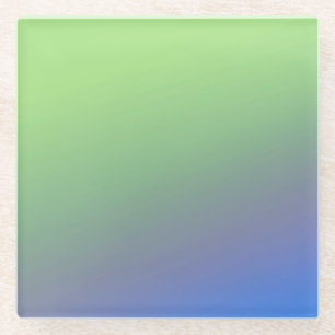 Blue green rainbow abstract texture pattern art t glass coaster