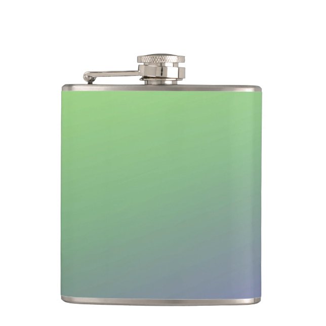 Blue green rainbow abstract texture pattern art  t hip flask (Front)