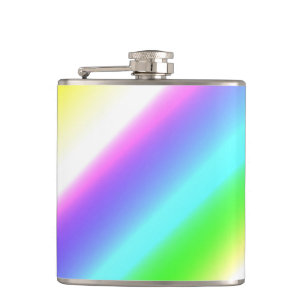 Blue green rainbow abstract texture pattern art t hip flask