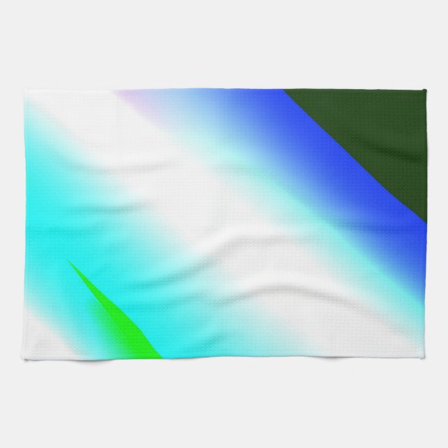 Blue green rainbow abstract texture pattern art  t kitchen towel (Horizontal)