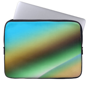 Blue green rainbow abstract texture pattern art t laptop sleeve