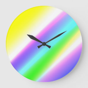 Blue green rainbow abstract texture pattern art t large clock