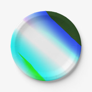 Blue green rainbow abstract texture pattern art  t paper plate