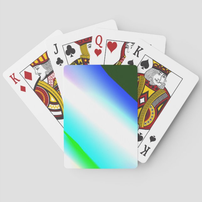 Blue green rainbow abstract texture pattern art  t playing cards (Back)