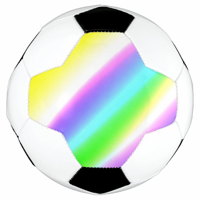 Blue green rainbow abstract texture pattern art  t soccer ball (Front)
