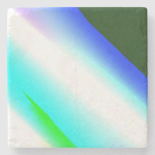 Blue green rainbow abstract texture pattern art  t stone coaster