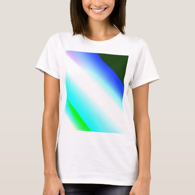 Blue green rainbow abstract texture pattern art  t T-Shirt (Front)