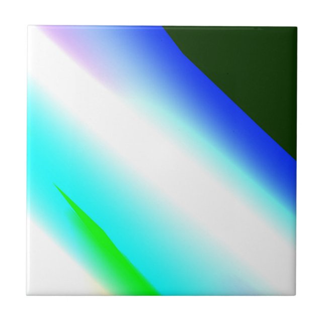 Blue green rainbow abstract texture pattern art  t tile (Front)