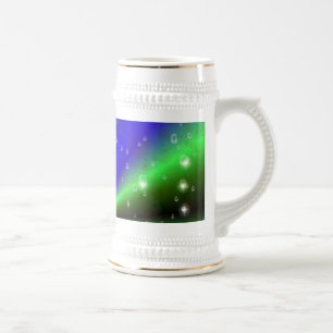 Blue Green Rainbow in Elephant Skin Leather Optik Beer Stein