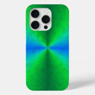 Blue Green Rainbow in Elephant Skin Leather Optik iPhone 15 Pro Case