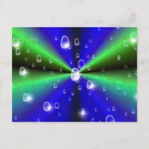Blue Green Rainbow in Elephant Skin Leather Optik Postcard