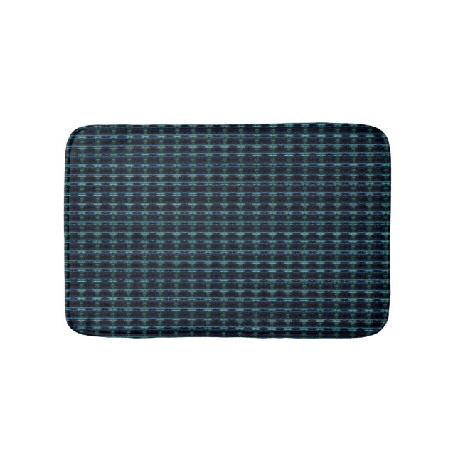 Blue Green Rainbow Stars , Artdeco Pattern Bath Mat (Front)