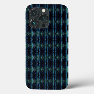 Blue Green Rainbow Stars , Artdeco Pattern iPhone 13 Pro Case
