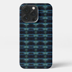 Blue Green Rainbow Stars , Artdeco Pattern iPhone 13 Pro Case