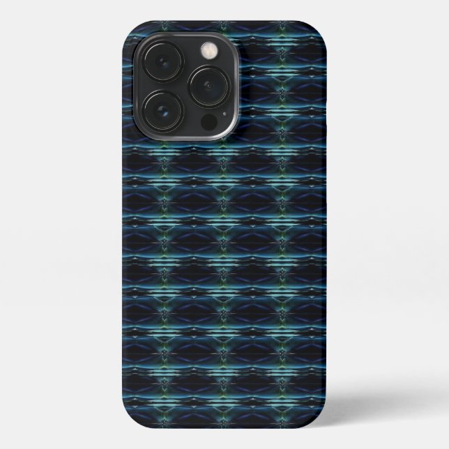 Blue Green Rainbow Stars , Artdeco Pattern iPhone Case (Back)