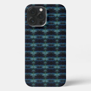 Blue Green Rainbow Stars , Artdeco Pattern iPhone 13 Pro Max Case