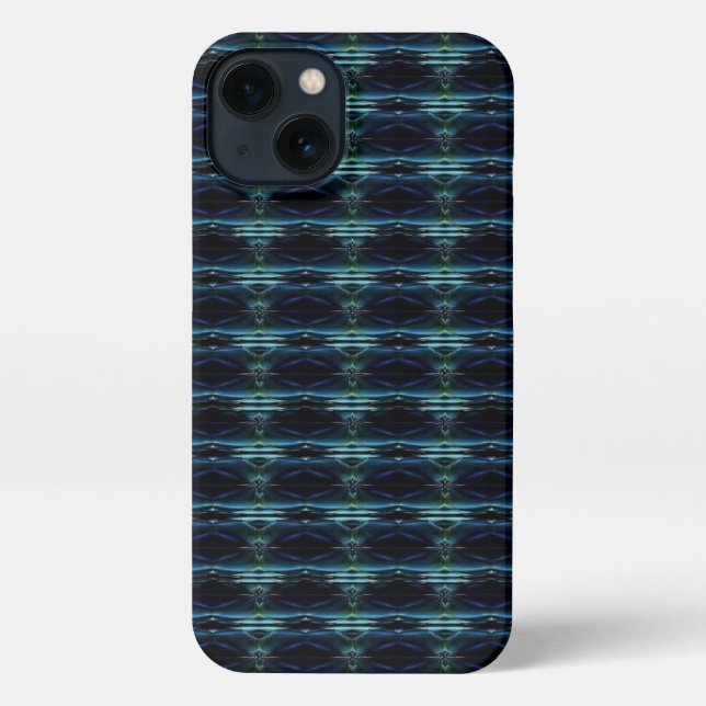 Blue Green Rainbow Stars , Artdeco Pattern iPhone Case (Back)