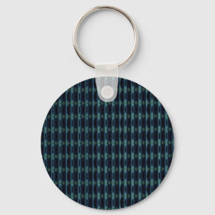 Blue Green Rainbow Stars , Artdeco Pattern Keychain