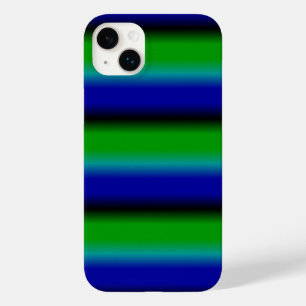 Blue Green Rainbow Stripes Case-Mate iPhone 14 Plus Case