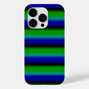 Blue Green Rainbow Stripes Case-Mate iPhone 14 Pro Case