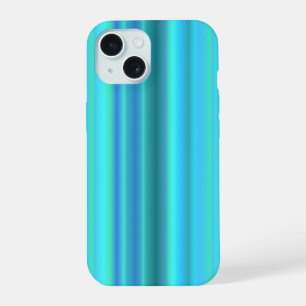 Blue Green Rainbow Stripes iPhone 15 Case