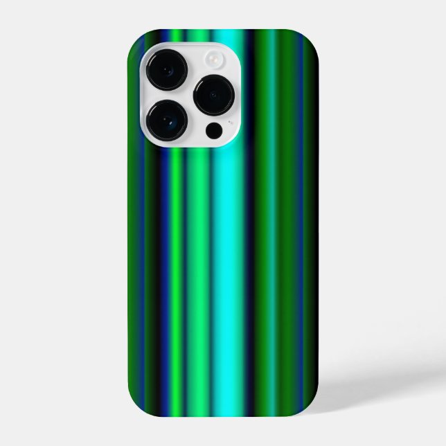 Blue Green Rainbow Stripes iPhone Case (Back)