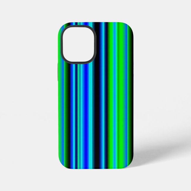 Blue Green Rainbow Stripes iPhone Case (Back)