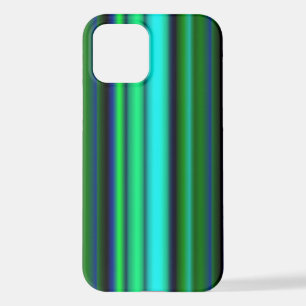 Blue Green Rainbow Stripes iPhone 12 Case
